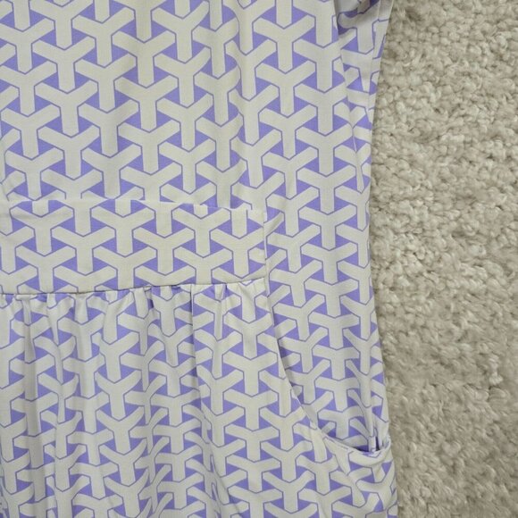 J McLaughlin Catalina Dress XL Purple Geometric Stretch Mini Pocket Travel Ready - Picture 4 of 13